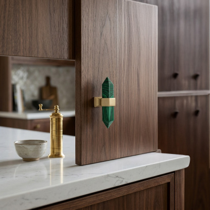 Nordic Natural Crystal Hexagonal Stone Drawer Pull