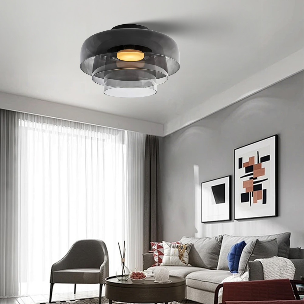 Medieval Flush Mount Glass Ceiling Lamp Design