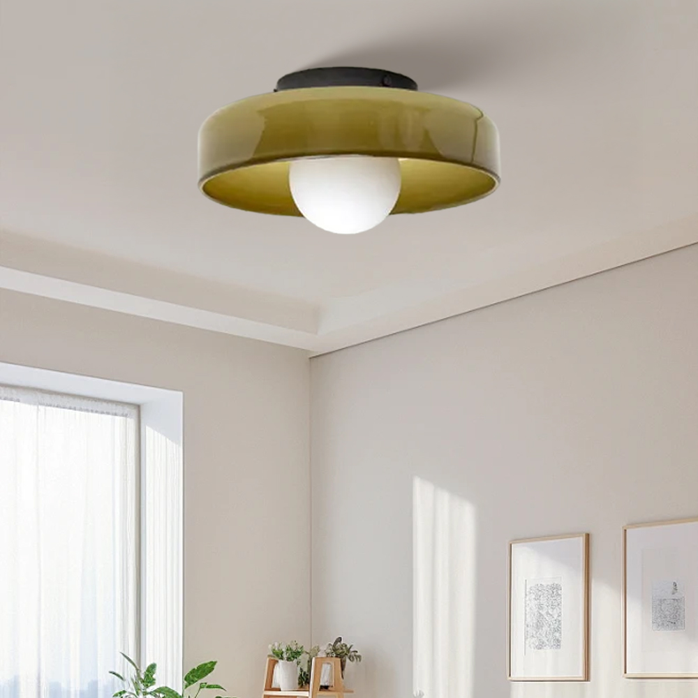 Modern Glass Semi Flush Mount Ceiling Light Fixture