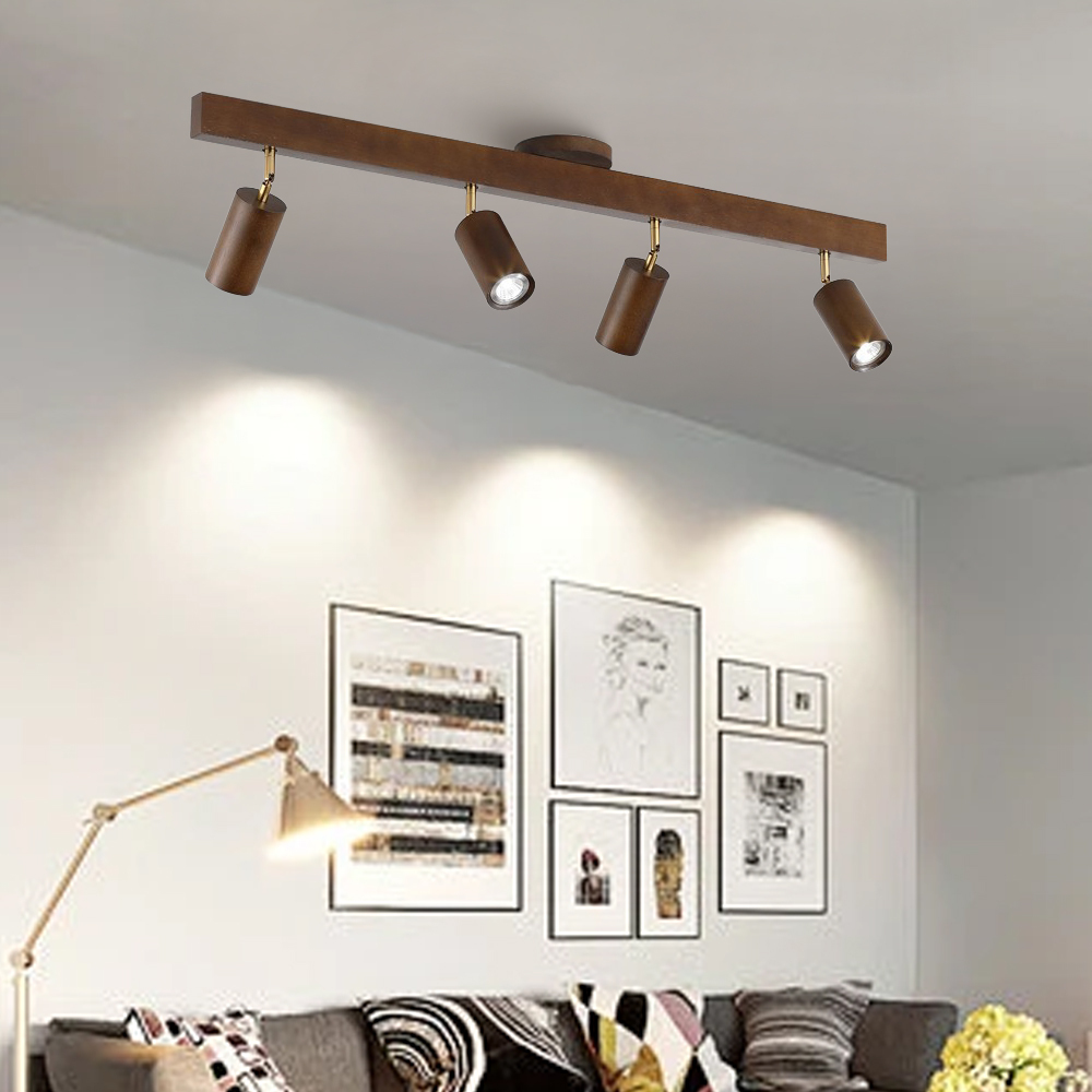 Japanese Minimalist Solid Wood Spotlight for TV Accent Wall