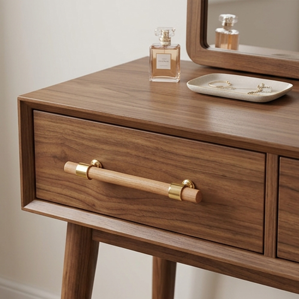 Modern Walnut Wood Decorative Drawer Pulls