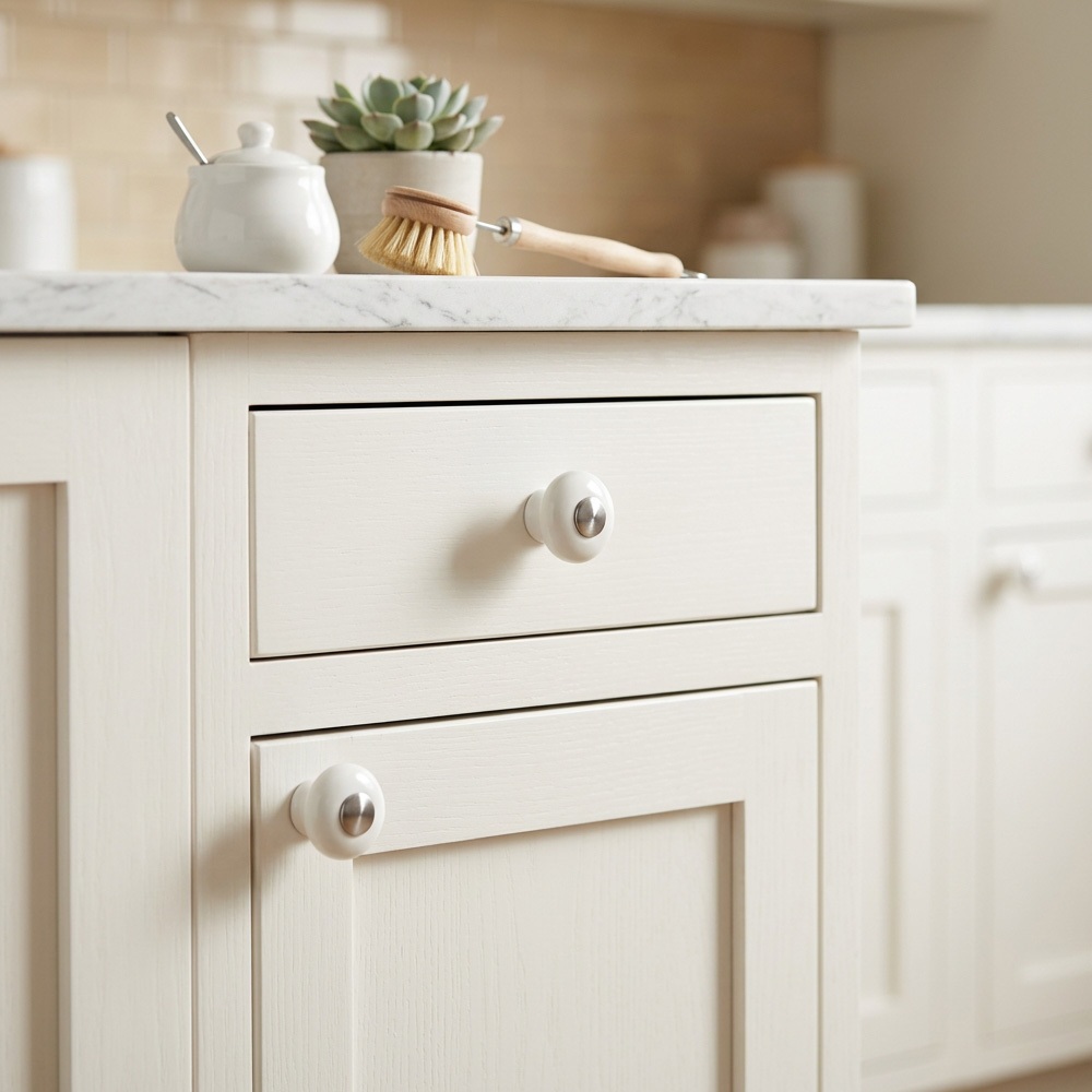 European Ceramic Zinc Alloy Bathroom Drawer Pulls