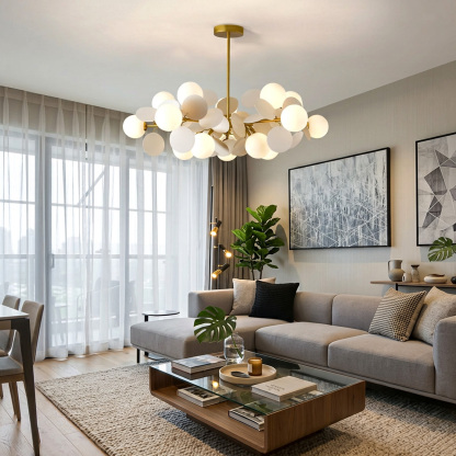 Design Multicolored Flower Branch Chandelier for Living Room