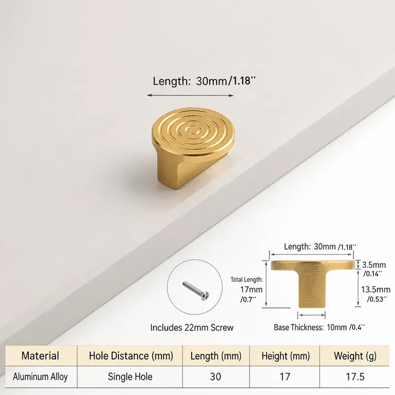 Modern Gold Aluminum Alloy Drawer Pulls for Kitchen Furniture