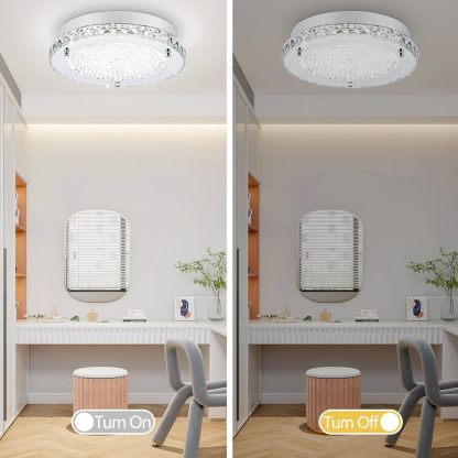 Vintage Silver Flush Mount Crystal Hallway Ceiling Lights