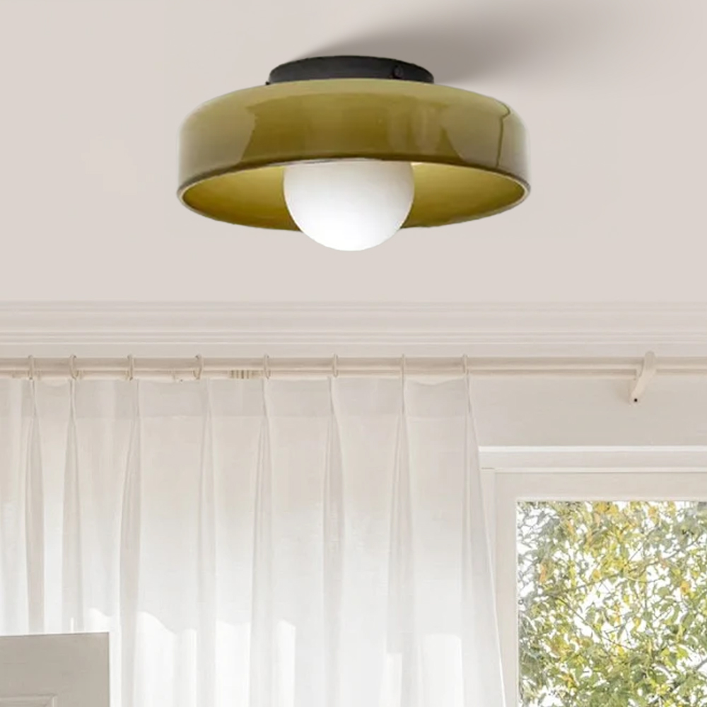 Modern Glass Semi Flush Mount Ceiling Light Fixture