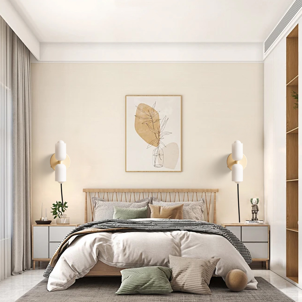 Set of 2 Elegant Glass Up Down Wall Lamp