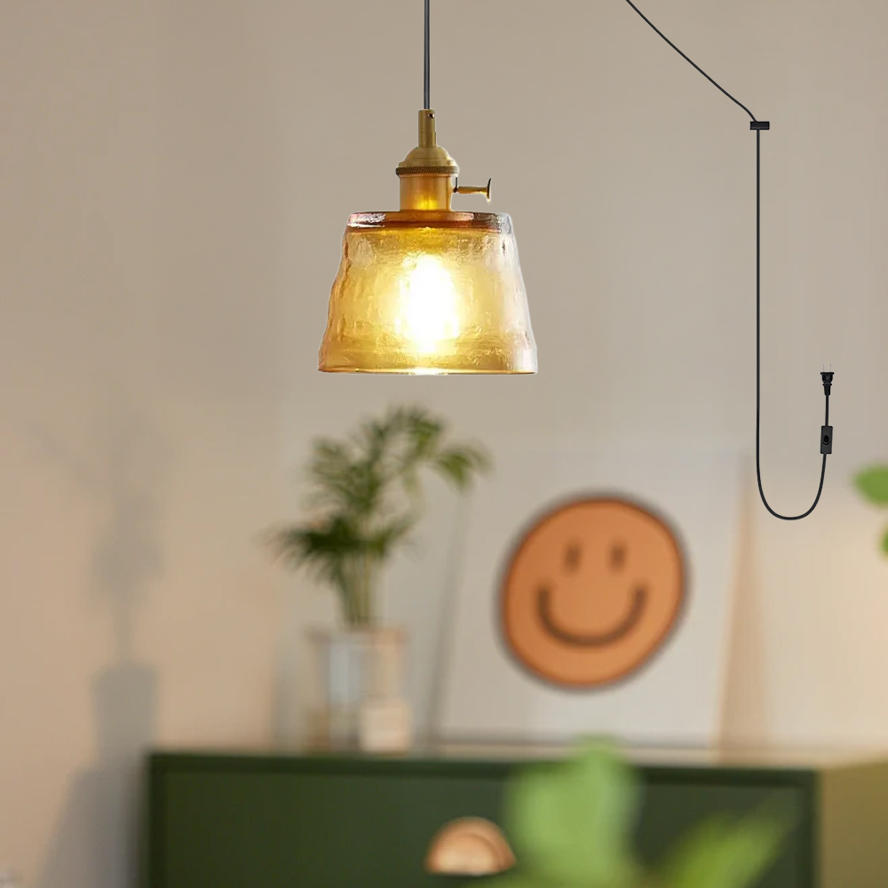 Nordic Plug-in Simple Cup Glass Pendant Light