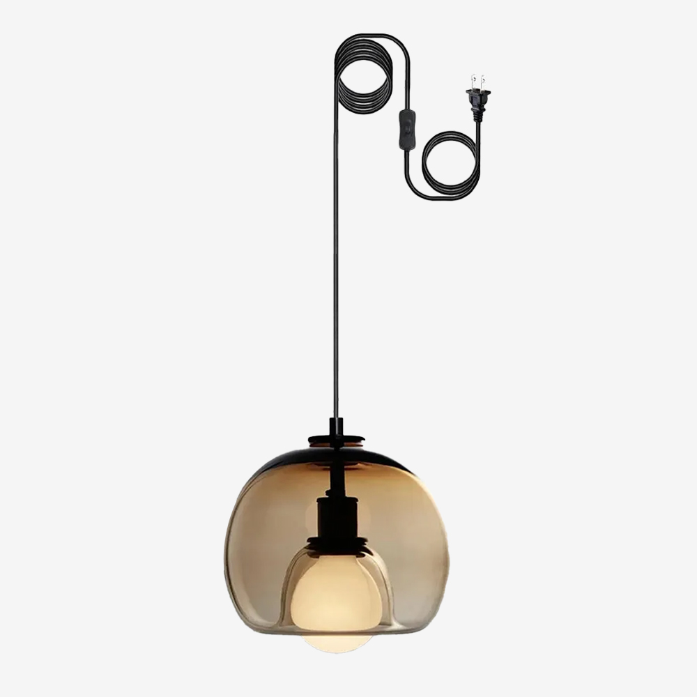 Handblown Glass Plug-in DIning Room Pendant Light