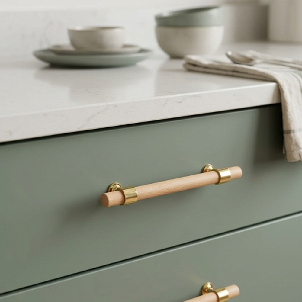 Modern Walnut Wood Decorative Drawer Pulls