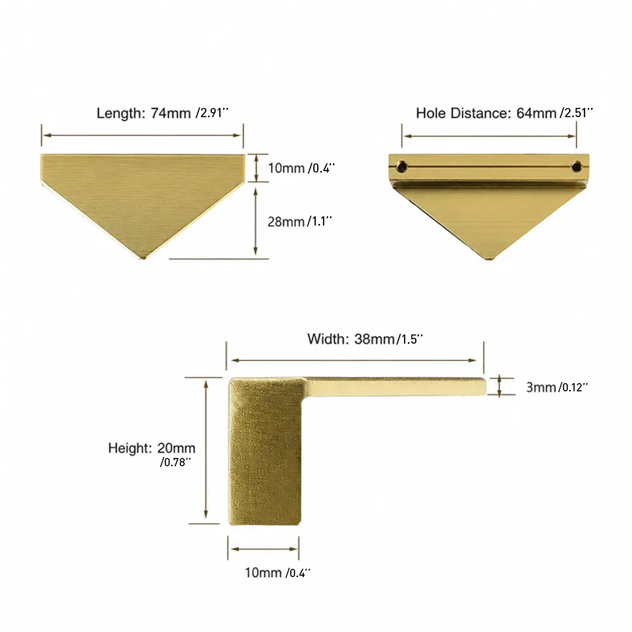 Modern Gold Aluminum Alloy Drawer Pulls for Kitchen Furniture