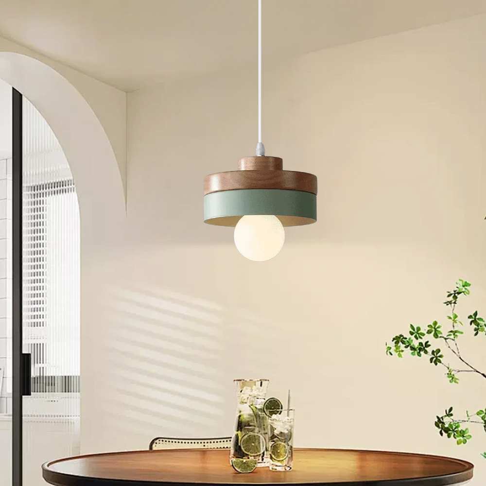 Medieval Plug-in Solid Wood Pendant Hanging Light