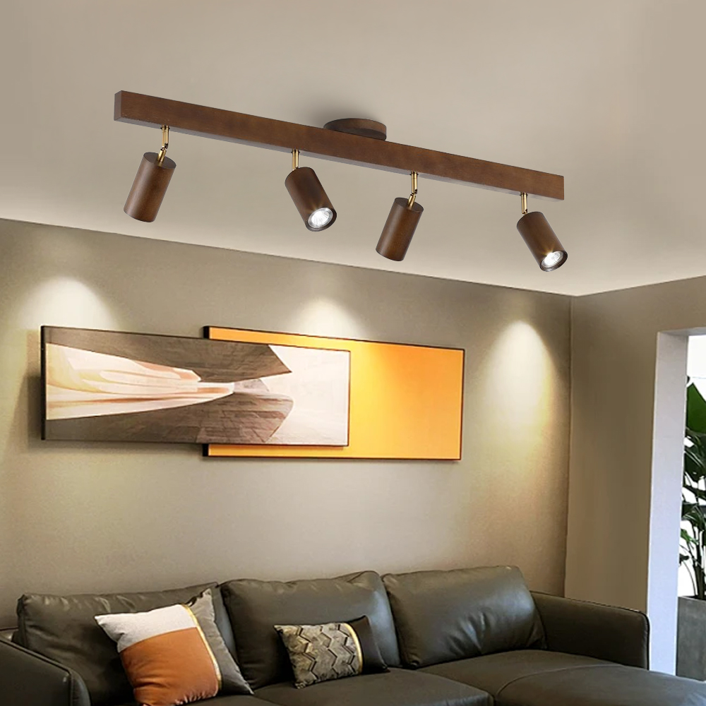 Japanese Minimalist Solid Wood Spotlight for TV Accent Wall