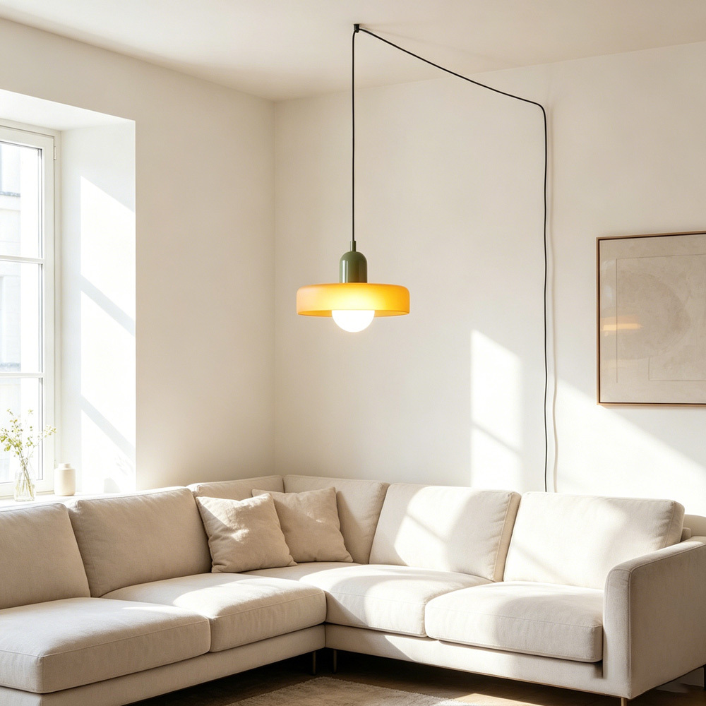 Bauhaus Stained Glass Pendant Light