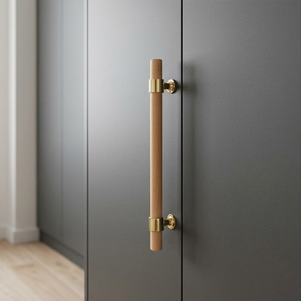 Modern Walnut Wood Decorative Drawer Pulls