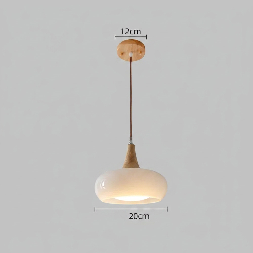 Nordic Minimalist Wood Cream Pendant Light for Bedrooms