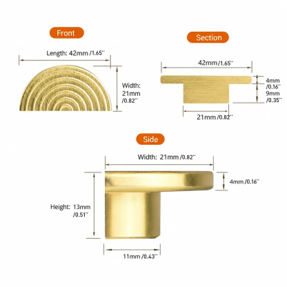 Modern Gold Aluminum Alloy Drawer Pulls for Kitchen Furniture