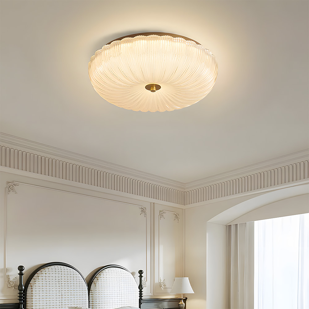 Nordic Luxury Pumpkin Glass LED Ceiling Lamp