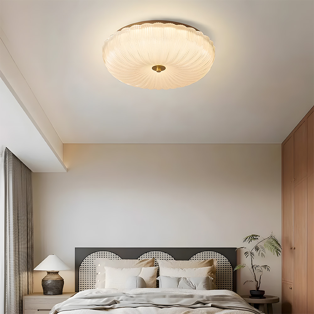 Nordic Luxury Pumpkin Glass LED Ceiling Lamp