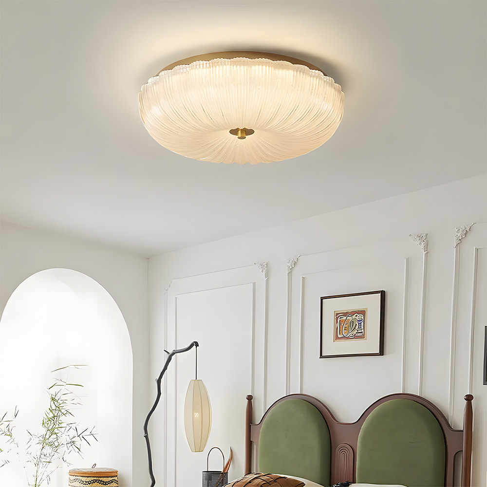 Nordic Luxury Pumpkin Glass LED Ceiling Lamp