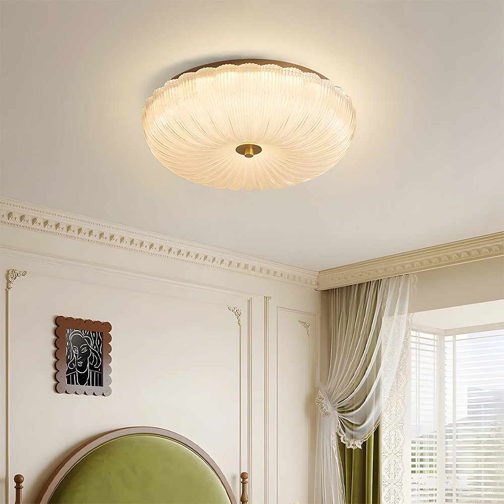 Nordic Luxury Pumpkin Glass LED Ceiling Lamp