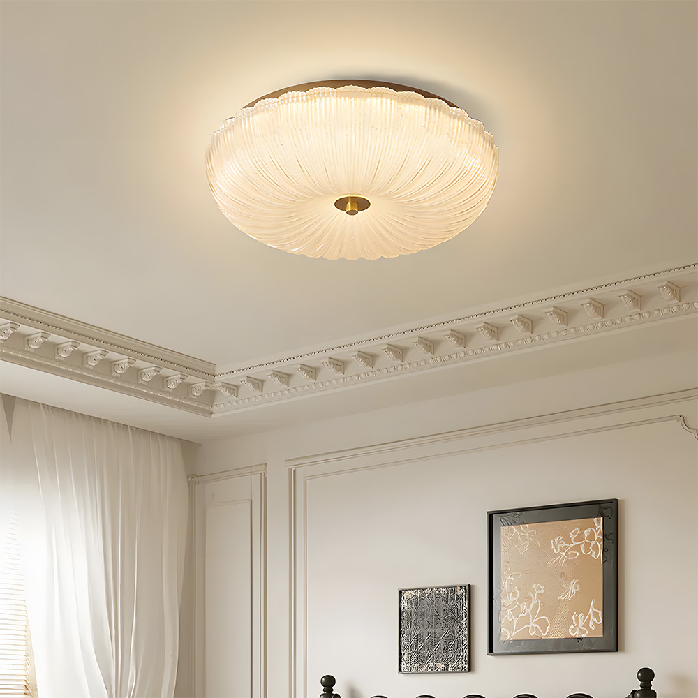 Nordic Luxury Pumpkin Glass LED Ceiling Lamp