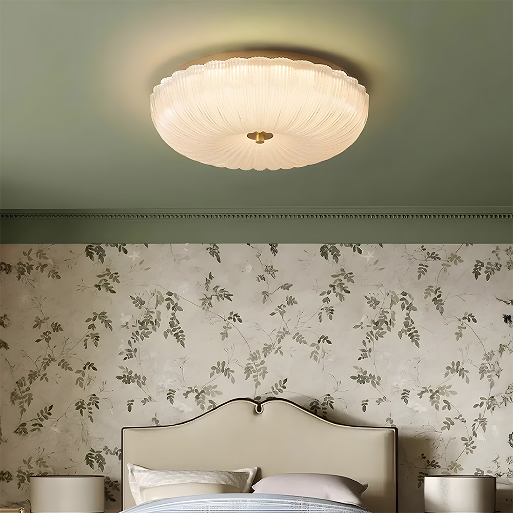 Nordic Luxury Pumpkin Glass LED Ceiling Lamp