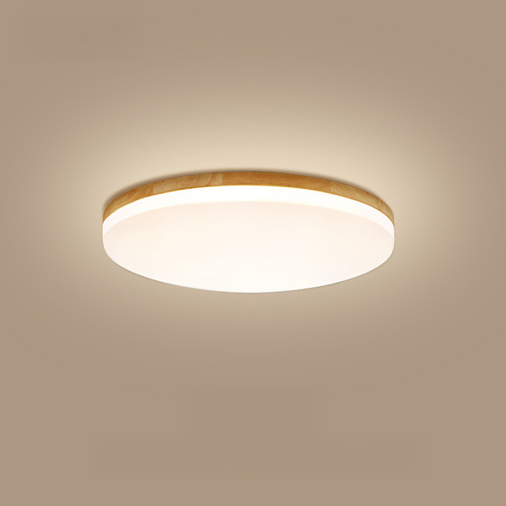 Scandinavian Wooden LED Square Flush Mount Ceiling Light 
