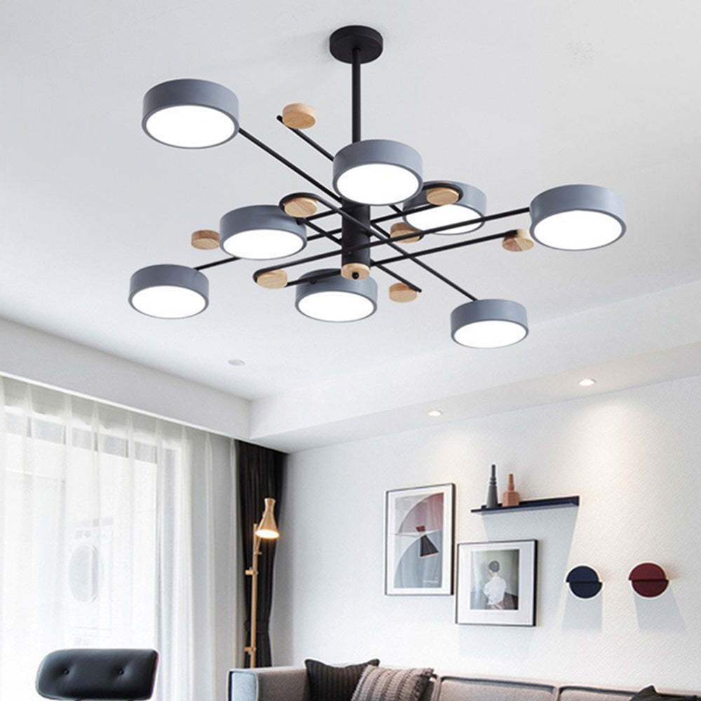 Iron Multi-Light Living Room LED Flush Mount Ceiling Light