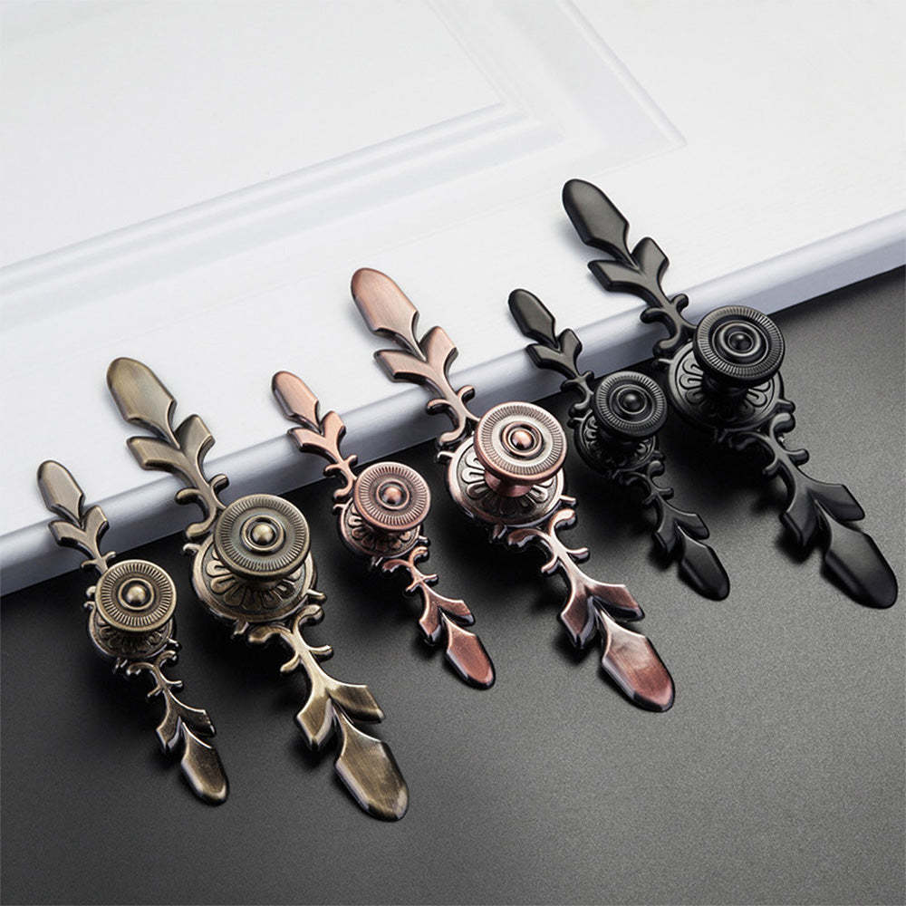 Modern Drawer Pulls Handles Cabinet Door Handle With Plate Flower -Homdiy