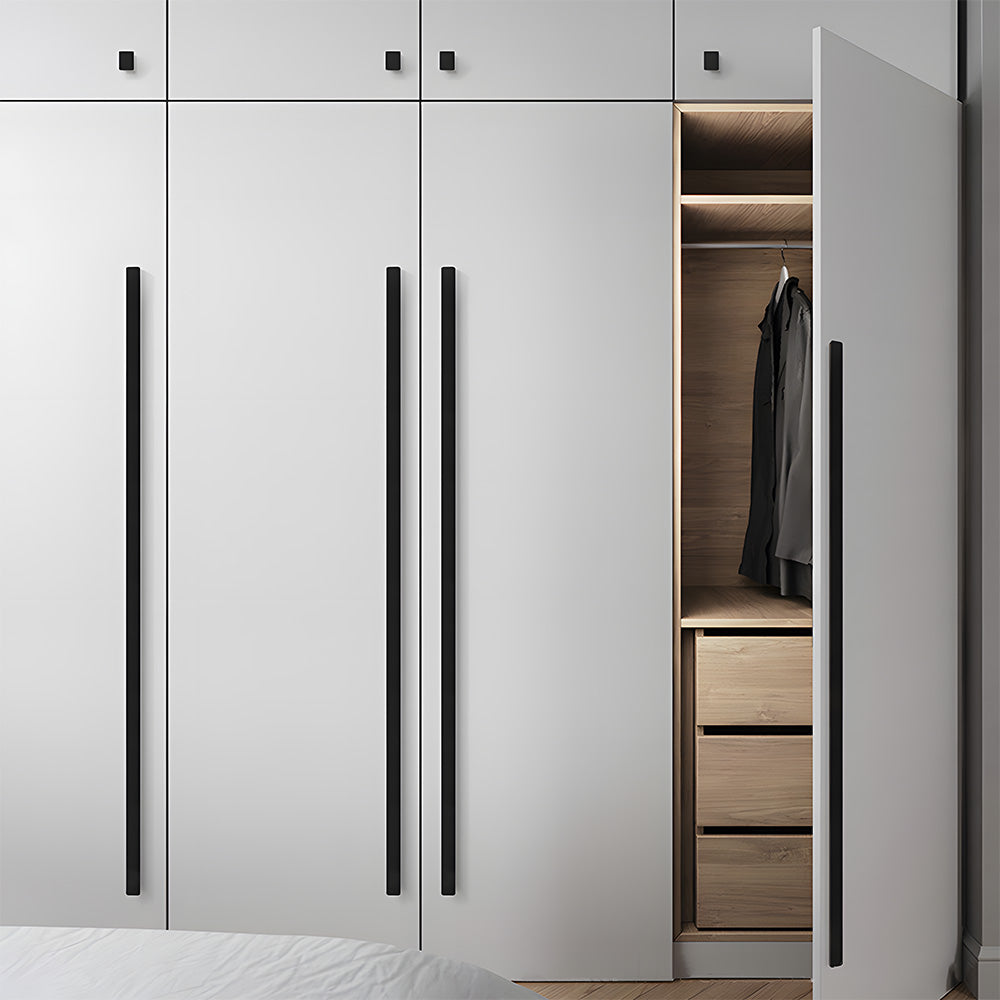 Modern Matte Black Aluminum Alloy Cabinet Pulls