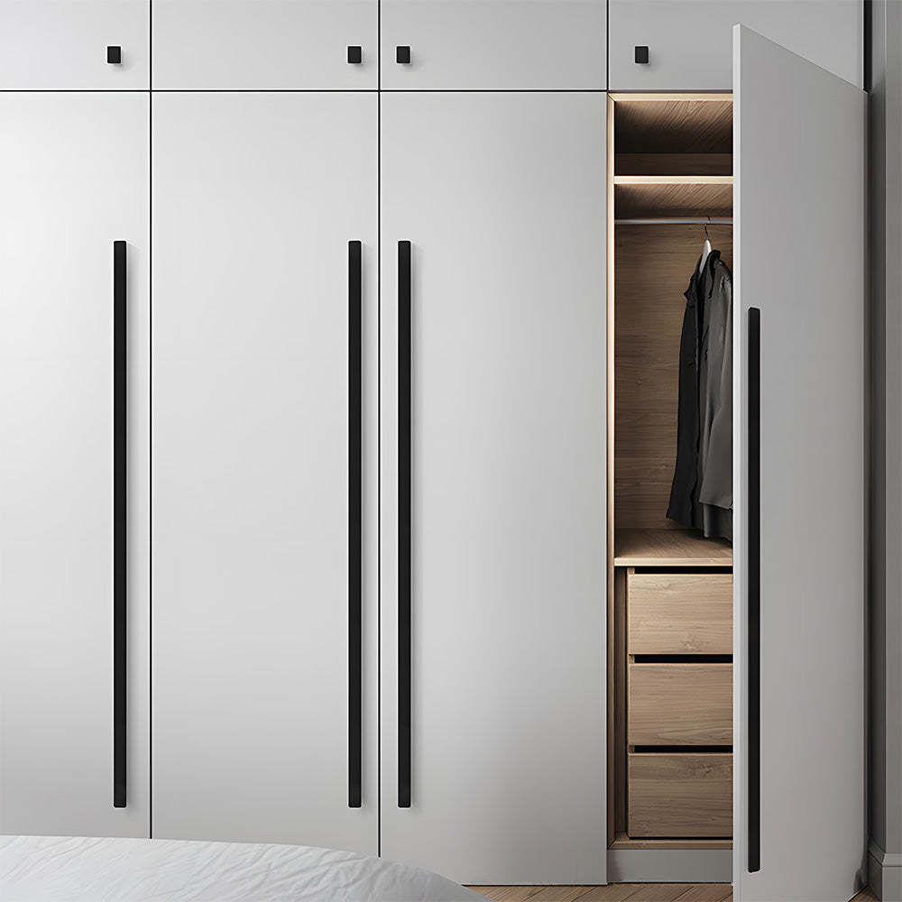 Modern Matte Black Aluminum Alloy Cabinet Pulls