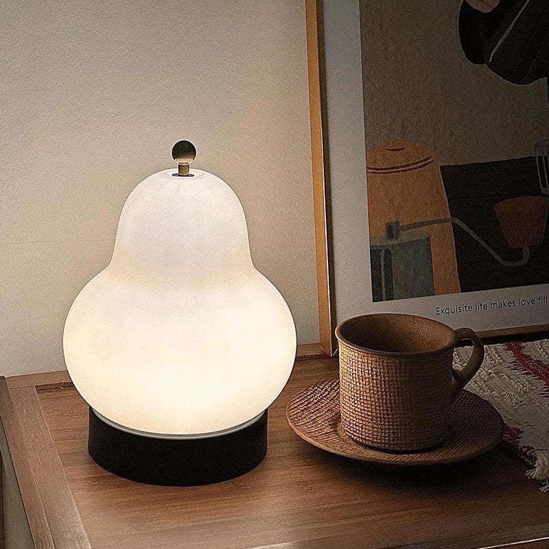 French Cream Pear Table Lamp Touch Portable Table Light -Homdiy