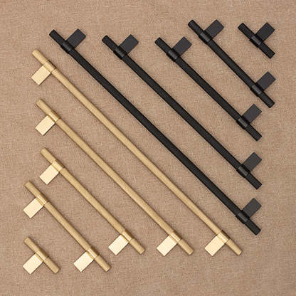 Simple Brass Cabinet Door Handle Black Gold Long Pull