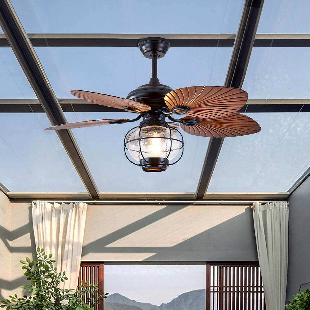 Black Vintage Creative Flying Ceiling Fans with Outdoor Lights -Homdiy