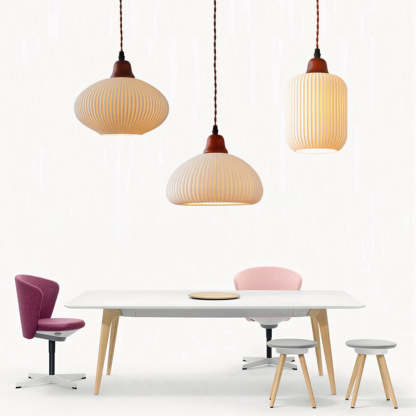 Farmhouse White Ceramic Pendant Light -Homdiy