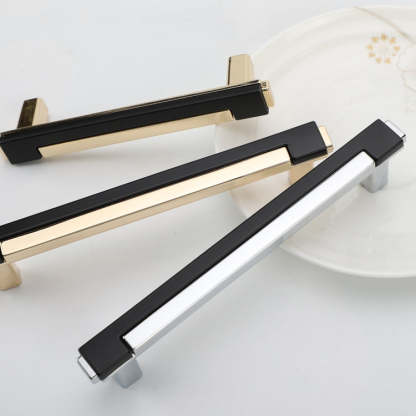 Zinc Alloy Modern Gold Black Chrome Kitchen Handles