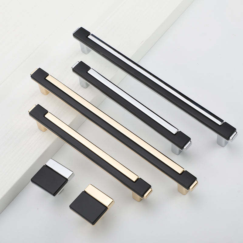 Zinc Alloy Modern Gold Black Chrome Kitchen Handles