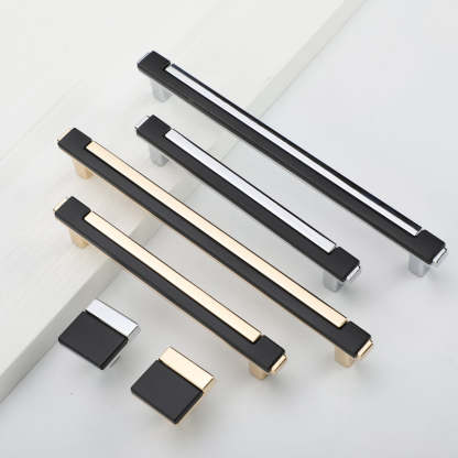 Zinc Alloy Modern Gold Black Chrome Kitchen Handles