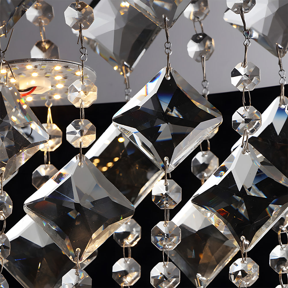 Modern Glam Crystal LED Flush Mount Ceiling Light