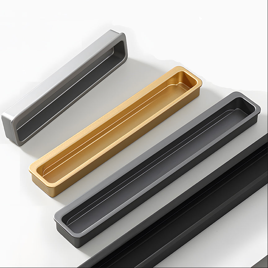 Modern Slotted Recessed Concealed Sliding Door Cabinet Handles