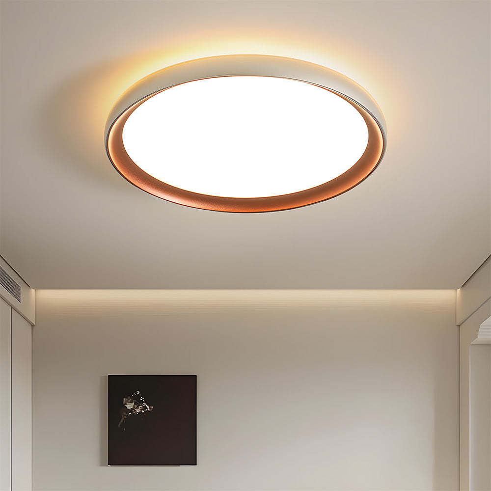 Nordic Creativity Brown Round LED Bedroom Ceiling Lamp