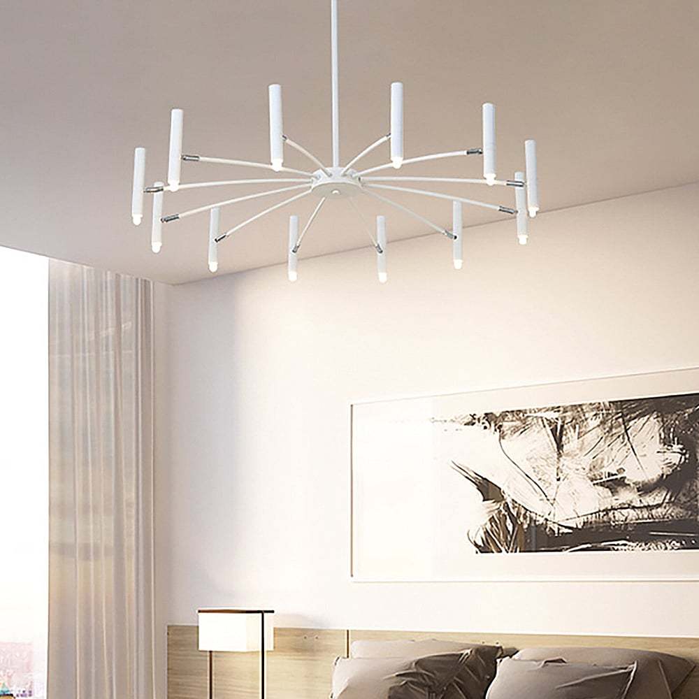 Large Chandelier Iron Black Living Room Pendant Light