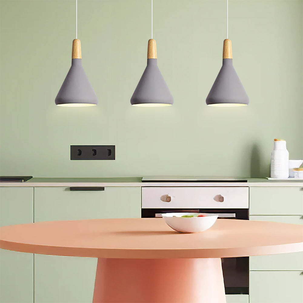 French Macaron Conical Metal Pendant Lamp -Homdiy