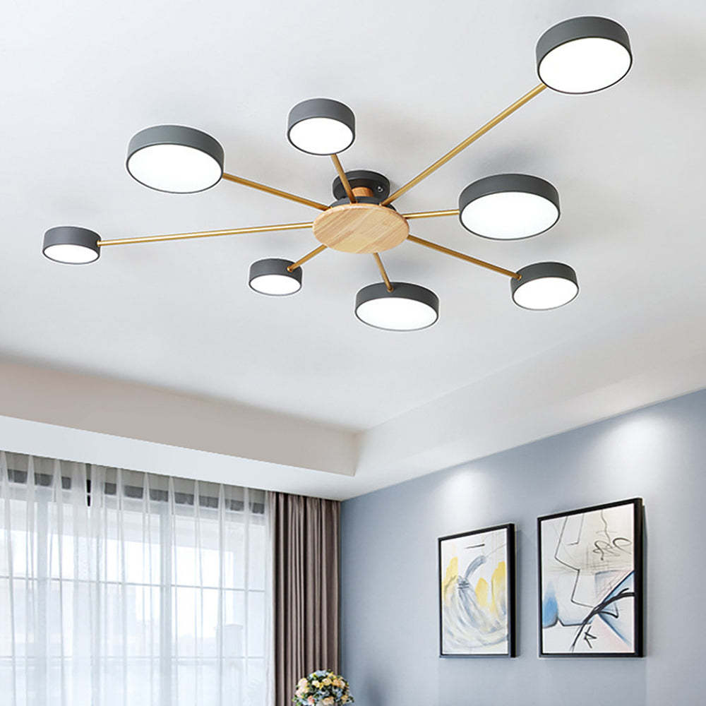 Modern Multi-Bulb Round LED Ceiling Light for Bedroom