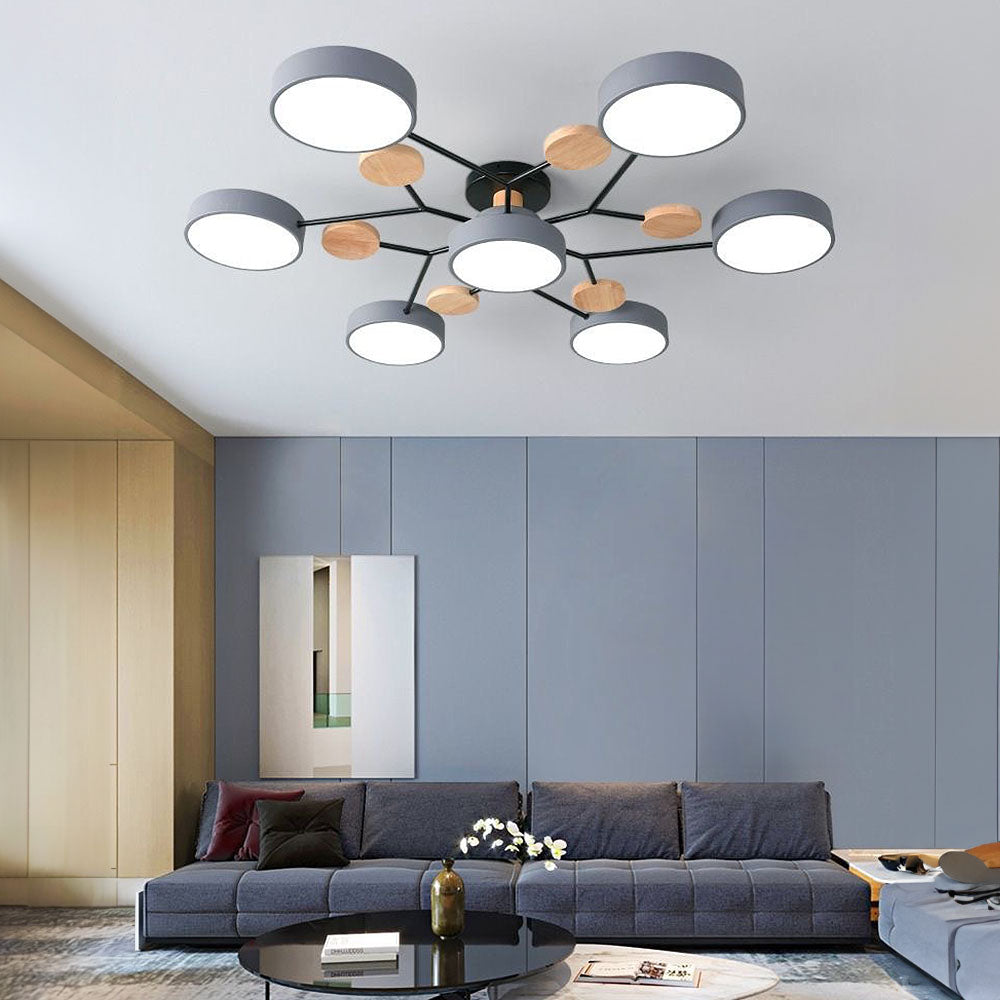 Branched Modern Iron LED Living Room Ceiling Light