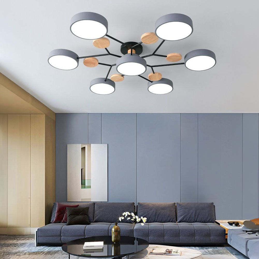 Branched Modern Iron LED Living Room Ceiling Light