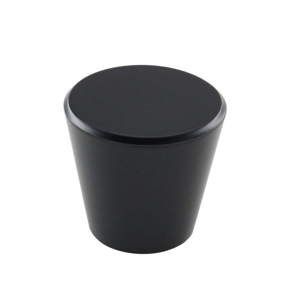 6 Pack Flat Black Cone Shape Drawer Knobs Solid, 1'' Diameter(LS745BK) -Homdiy