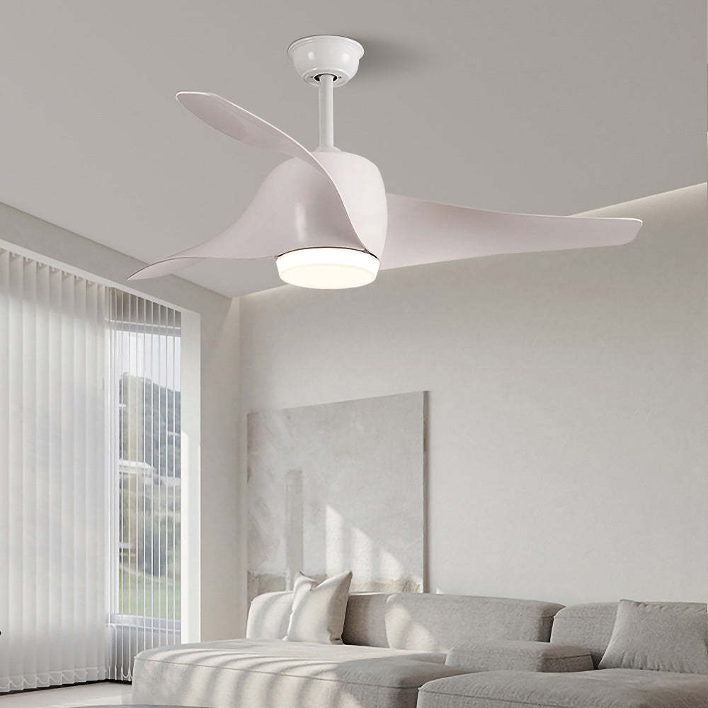 Modern Simple Flush Living Room Ceiling Fan With LED Light And Remote -Homdiy