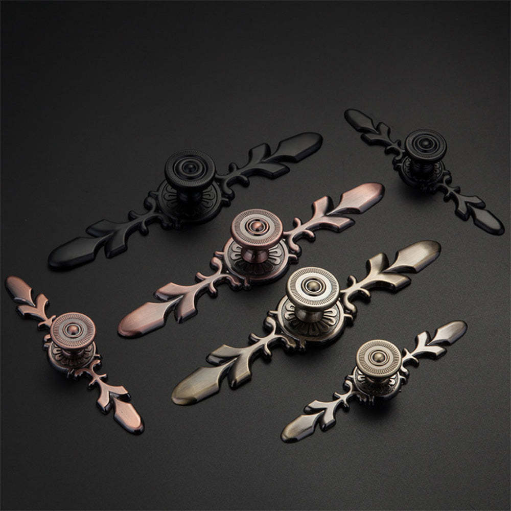 Modern Drawer Pulls Handles Cabinet Door Handle With Plate Flower -Homdiy